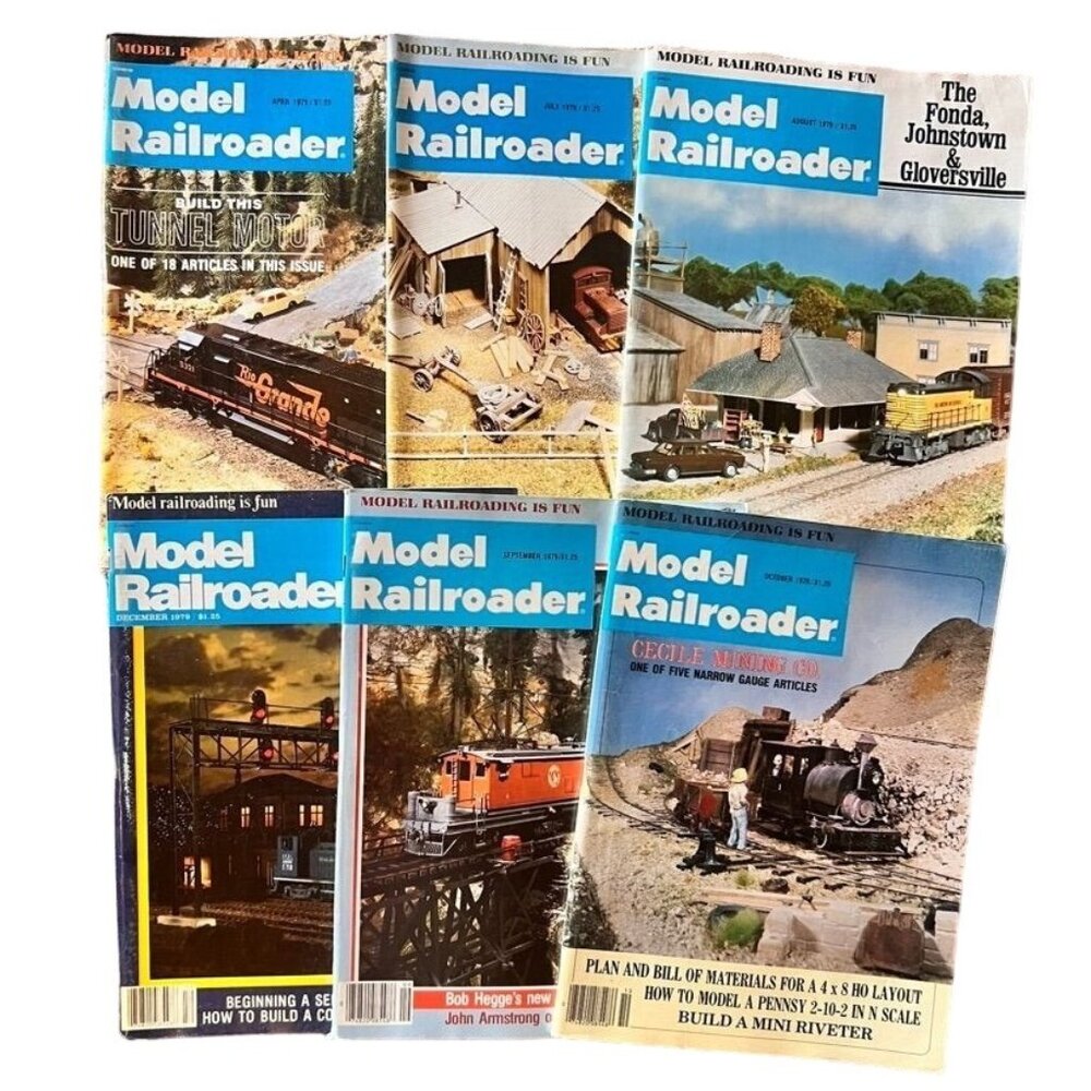 Vintage Model Railroader Magazines Lot of 6 Issues APR JUL AUG SEP OCT DEC 1979